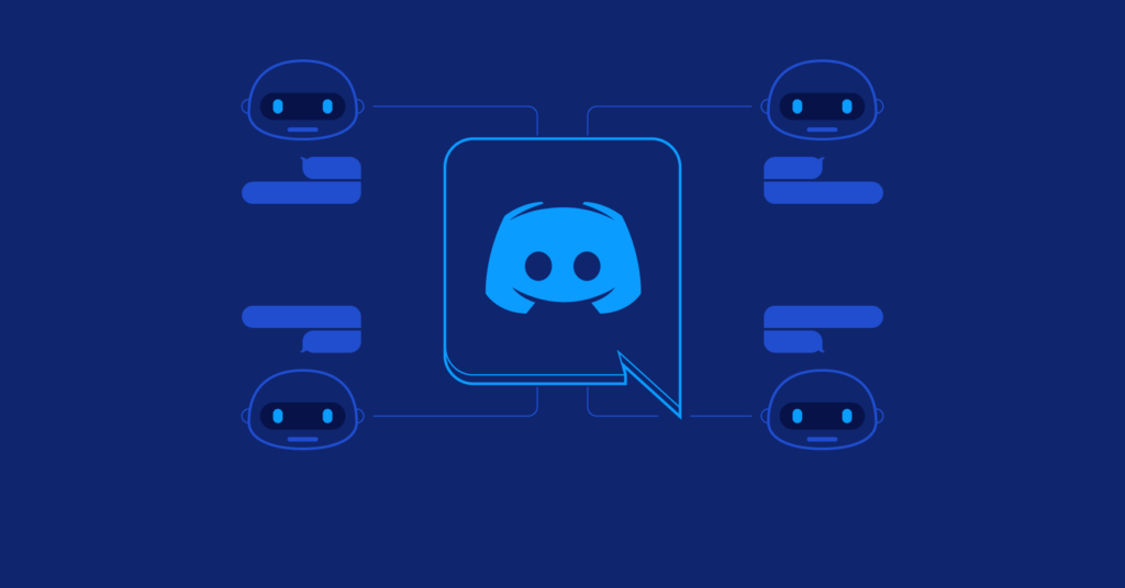 Discord bots surrounding the Discord logo
